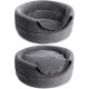 Hollypet Cat Bed, Small Dog Bed, 2-in-1 Foldable Pet Cave Bed, Warm Crystal Velvet Pet Bed, Grey, S Hollypet Cat Bed, Small Dog Bed, 2-in-1 Foldable Pet Cave Bed, Warm Crystal Velvet Pet Bed, Grey, S