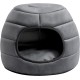 Hollypet Cat Bed, Small Dog Bed, 2-in-1 Foldable Pet Cave Bed, Warm Crystal Velvet Pet Bed, Grey, S Hollypet Cat Bed, Small Dog Bed, 2-in-1 Foldable Pet Cave Bed, Warm Crystal Velvet Pet Bed, Grey, S