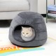 Hollypet Cat Bed, Small Dog Bed, 2-in-1 Foldable Pet Cave Bed, Warm Crystal Velvet Pet Bed, Grey, S Hollypet Cat Bed, Small Dog Bed, 2-in-1 Foldable Pet Cave Bed, Warm Crystal Velvet Pet Bed, Grey, S