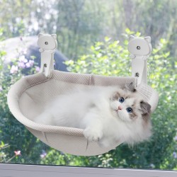 Homegroove Katzenfenster-Sitzplatz, 45 x 30 Zentimeter Faltbare Katzenhängematte für Fenster mit stabilem Metallrahmen (Grau, 45 x 30 cm) Homegroove Katzenfenster-Sitzplatz, 45 x 30 Zentimeter Faltbare Katzenhängematte für Fenster mit stabilem Metallrahmen (Grau, 45 x 30 cm)