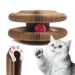 Huotflame Magic Organ Cat Scratching Board - Foldable 3-in-1 Scratching Toy with Bell & Cat Cave - Environmentally Friendly Corrugated Cat Bed for Cats Indoor Entertainment Huotflame Magic Organ Cat Scratching Board - Foldable 3-in-1 Scratching Toy with Bell & Cat Cave - Environmentally Friendly Corrugated Cat Bed for Cats Indoor Entertainment