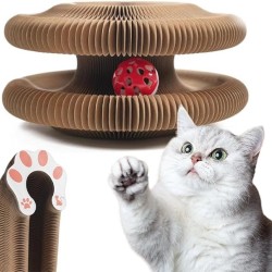 Huotflame Magic Organ Cat Scratching Board - Foldable 3-in-1 Scratching Toy with Bell & Cat Cave - Environmentally Friendly Corrugated Cat Bed for Cats Indoor Entertainment Huotflame Magic Organ Cat Scratching Board - Foldable 3-in-1 Scratching Toy with Bell & Cat Cave - Environmentally Friendly Corrugated Cat Bed for Cats Indoor Entertainment