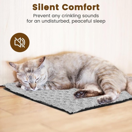 IDOGCHEW Self-Heating Cat Blanket 60 x 45 cm, Electric Blanket without Electricity for Cats, Fluffy & Silent Heat Blanket Cat, Comfortable Washable Cat Blanket with Non-Slip Function, Light Grey IDOGCHEW Self-Heating Cat Blanket 60 x 45 cm, Electric Blanket without Electricity for Cats, Fluffy & Silent Heat Blanket Cat, Comfortable Washable Cat Blanket with Non-Slip Function, Light Grey