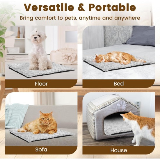 IDOGCHEW Self-Heating Cat Blanket 60 x 45 cm, Electric Blanket without Electricity for Cats, Fluffy & Silent Heat Blanket Cat, Comfortable Washable Cat Blanket with Non-Slip Function, Light Grey IDOGCHEW Self-Heating Cat Blanket 60 x 45 cm, Electric Blanket without Electricity for Cats, Fluffy & Silent Heat Blanket Cat, Comfortable Washable Cat Blanket with Non-Slip Function, Light Grey