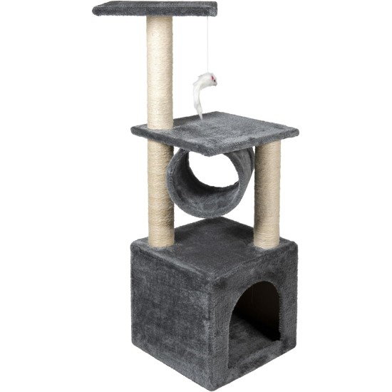 JACK AND VANILLA, Modern Cat Scratching Post, Elegant and Durable Design, Ideal for Scratching and Resting, Dimensions 30 x 30 x 90 cm, Grey Finish, Cat Tree Model JACK AND VANILLA, Modern Cat Scratching Post, Elegant and Durable Design, Ideal for Scratching and Resting, Dimensions 30 x 30 x 90 cm, Grey Finish, Cat Tree Model