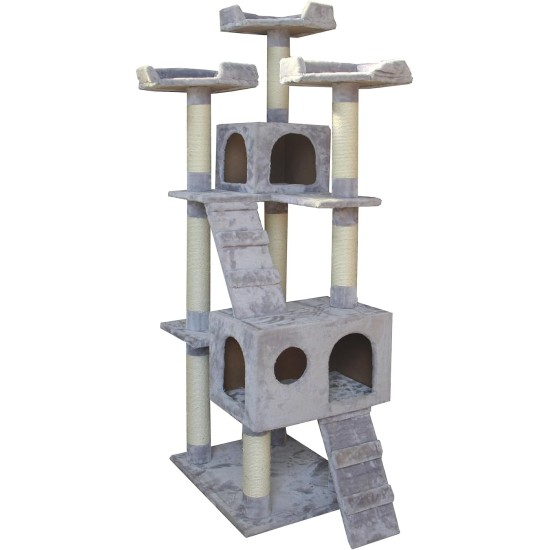 JACK AND VANILLA, Modern Cat Scratching Post, Elegant and Durable Design, Ideal for Scratching and Resting, Dimensions 30 x 30 x 90 cm, Grey Finish, Cat Tree Model JACK AND VANILLA, Modern Cat Scratching Post, Elegant and Durable Design, Ideal for Scratching and Resting, Dimensions 30 x 30 x 90 cm, Grey Finish, Cat Tree Model