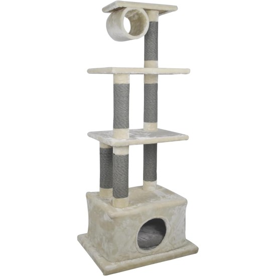 JACK AND VANILLA, Modern Cat Scratching Post, Elegant and Durable Design, Ideal for Scratching and Resting, Dimensions 30 x 30 x 90 cm, Grey Finish, Cat Tree Model JACK AND VANILLA, Modern Cat Scratching Post, Elegant and Durable Design, Ideal for Scratching and Resting, Dimensions 30 x 30 x 90 cm, Grey Finish, Cat Tree Model