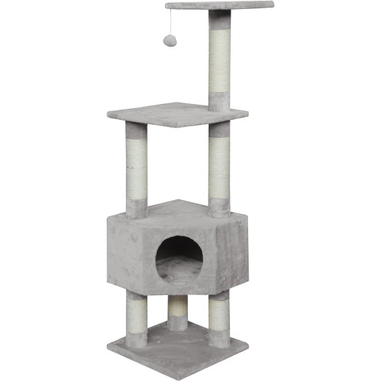 JACK AND VANILLA, Modern Cat Scratching Post, Elegant and Durable Design, Ideal for Scratching and Resting, Dimensions 30 x 30 x 90 cm, Grey Finish, Cat Tree Model JACK AND VANILLA, Modern Cat Scratching Post, Elegant and Durable Design, Ideal for Scratching and Resting, Dimensions 30 x 30 x 90 cm, Grey Finish, Cat Tree Model