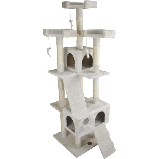 JACK AND VANILLA, Modern Cat Scratching Post, Elegant and Durable Design, Ideal for Scratching and Resting, Dimensions 30 x 30 x 90 cm, Grey Finish, Cat Tree Model JACK AND VANILLA, Modern Cat Scratching Post, Elegant and Durable Design, Ideal for Scratching and Resting, Dimensions 30 x 30 x 90 cm, Grey Finish, Cat Tree Model