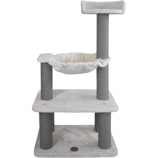 JACK AND VANILLA, Modern Cat Scratching Post, Elegant and Durable Design, Multifunctional, Easy to Clean, Dimensions 58 x 38 x 112 cm, Grey, Cat Tree Model JACK AND VANILLA, Modern Cat Scratching Post, Elegant and Durable Design, Multifunctional, Easy to Clean, Dimensions 58 x 38 x 112 cm, Grey, Cat Tree Model