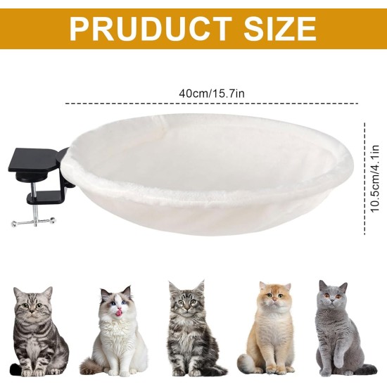 Jinfanshurich Cat Bed for Desk - 360° Rotatable & Height Adjustable Cat Basket, Removable Portable Cat Bed Stand, Soft Cat Hammock for Home Office (Grey) Jinfanshurich Cat Bed for Desk - 360° Rotatable & Height Adjustable Cat Basket, Removable Portable Cat Bed Stand, Soft Cat Hammock for Home Office (Grey)