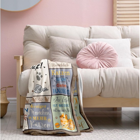 Jinmaple Gift for Cat Lovers Women, Cat Mum Gift Blanket 150 x 130 cm, Cat Gifts for Mum Mother Cat Lovers Birthday Mother's Day Gifts for Cat Mum Mum from Daughter Son Jinmaple Gift for Cat Lovers Women, Cat Mum Gift Blanket 150 x 130 cm, Cat Gifts for Mum Mother Cat Lovers Birthday Mother's Day Gifts for Cat Mum Mum from Daughter Son