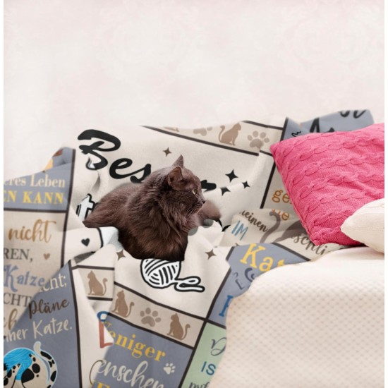 Jinmaple Gift for Cat Lovers Women, Cat Mum Gift Blanket 150 x 130 cm, Cat Gifts for Mum Mother Cat Lovers Birthday Mother's Day Gifts for Cat Mum Mum from Daughter Son Jinmaple Gift for Cat Lovers Women, Cat Mum Gift Blanket 150 x 130 cm, Cat Gifts for Mum Mother Cat Lovers Birthday Mother's Day Gifts for Cat Mum Mum from Daughter Son
