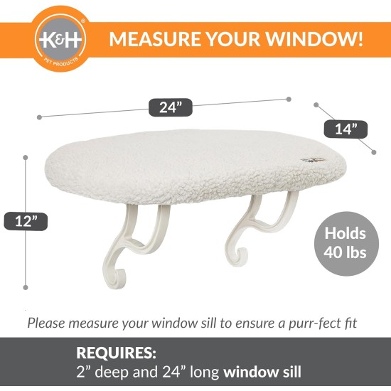 K & H Kitty Sill Fleece Covered Window Ledge Bed K & H Kitty Sill Fleece Covered Window Ledge Bed