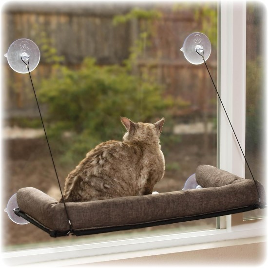 K&H Ez Kitty Sill Deluxe with Bolster, Chocolate K&H Ez Kitty Sill Deluxe with Bolster, Chocolate