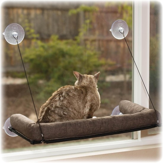 K&H Ez Kitty Sill Deluxe with Bolster, Chocolate K&H Ez Kitty Sill Deluxe with Bolster, Chocolate