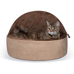 K&H Pet Products K&H Manufacturing Self-Warming Kitty Hooded Bed, Large/20, Chocolate/Tan K&H Pet Products K&H Manufacturing Self-Warming Kitty Hooded Bed, Large/20, Chocolate/Tan