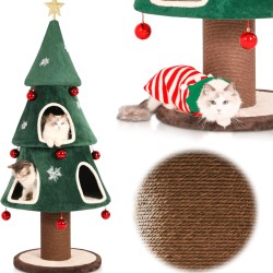 KONELCARE 164 cm Christmas Tree Scratching Post for Large Cats - Extra Heavy (17 kg), Extra Sturdy Cat Tree with Two Entrances, Festive Cat House & Climbing Tree KONELCARE 164 cm Christmas Tree Scratching Post for Large Cats - Extra Heavy (17 kg), Extra Sturdy Cat Tree with Two Entrances, Festive Cat House & Climbing Tree