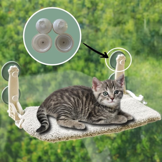 KSALUX Hammock for Cats, Radiator I for Cats up to 10 kg, for All Standard Radiators, Cat Bed, Cat Bed, Cat Basket + 3 Cat Toys (Hammock, Window, Cream) KSALUX Hammock for Cats, Radiator I for Cats up to 10 kg, for All Standard Radiators, Cat Bed, Cat Bed, Cat Basket + 3 Cat Toys (Hammock, Window, Cream)
