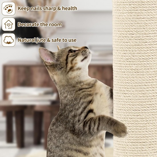 Kathson 4 Pieces Cat Scratching Post Replacement 15 Inch Natural Jute Replacement Extension Scratching Post for Cats Tree DIY Craft Refill Pole Parts Hemp Rope Scratching Climbing Perch for Indoor Kathson 4 Pieces Cat Scratching Post Replacement 15 Inch Natural Jute Replacement Extension Scratching Post for Cats Tree DIY Craft Refill Pole Parts Hemp Rope Scratching Climbing Perch for Indoor