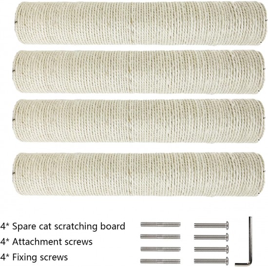 Kathson 4 Pieces Cat Scratching Post Replacement 15 Inch Natural Jute Replacement Extension Scratching Post for Cats Tree DIY Craft Refill Pole Parts Hemp Rope Scratching Climbing Perch for Indoor Kathson 4 Pieces Cat Scratching Post Replacement 15 Inch Natural Jute Replacement Extension Scratching Post for Cats Tree DIY Craft Refill Pole Parts Hemp Rope Scratching Climbing Perch for Indoor