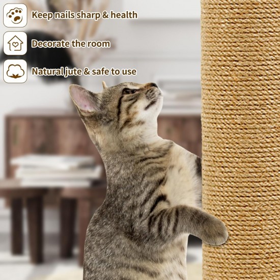 Kathson 4 Pieces Cat Scratching Post Replacement 15 Inch Natural Jute Replacement Extension Scratching Post for Cats Tree DIY Craft Refill Pole Parts Hemp Rope Scratching Climbing Perch for Indoor Kathson 4 Pieces Cat Scratching Post Replacement 15 Inch Natural Jute Replacement Extension Scratching Post for Cats Tree DIY Craft Refill Pole Parts Hemp Rope Scratching Climbing Perch for Indoor