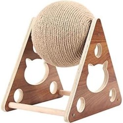 Katzenkratzball, Natursisalseil Katzenkratzball mit verbesserter stabiler Holzbasis für Welpen, Kaninchen, Hund und Kitte, interaktives Massivholz-Kratzer, Haustierspielzeug (L) Katzenkratzball, Natursisalseil Katzenkratzball mit verbesserter stabiler Holzbasis für Welpen, Kaninchen, Hund und Kitte, interaktives Massivholz-Kratzer, Haustierspielzeug (L)