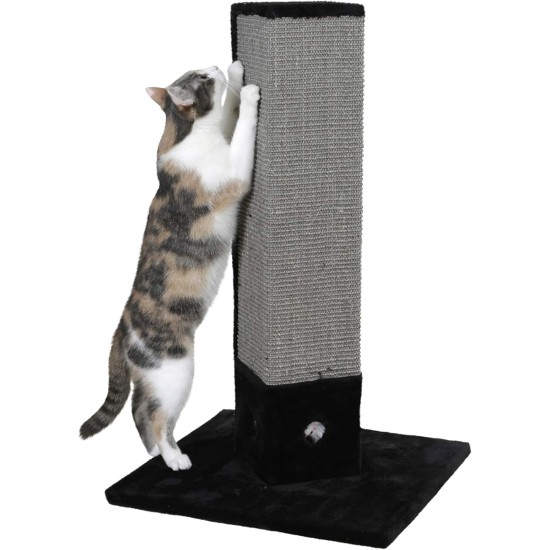 Kerbl 4-Corner Scratching Post with 3 Side Sisal Mat, Black Kerbl 4-Corner Scratching Post with 3 Side Sisal Mat, Black