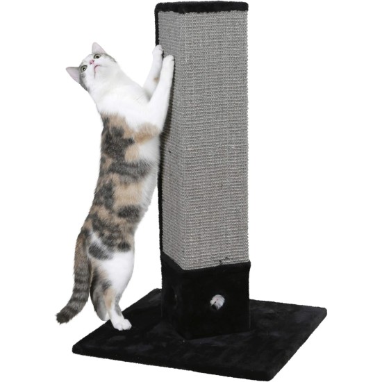 Kerbl 4-Corner Scratching Post with 3 Side Sisal Mat, Black Kerbl 4-Corner Scratching Post with 3 Side Sisal Mat, Black