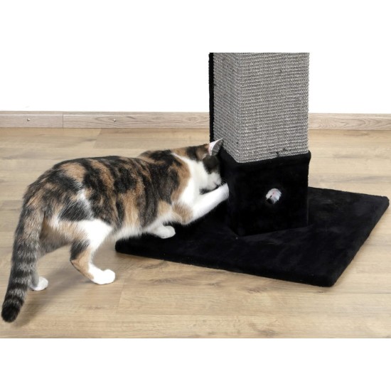 Kerbl 4-Corner Scratching Post with 3 Side Sisal Mat, Black Kerbl 4-Corner Scratching Post with 3 Side Sisal Mat, Black