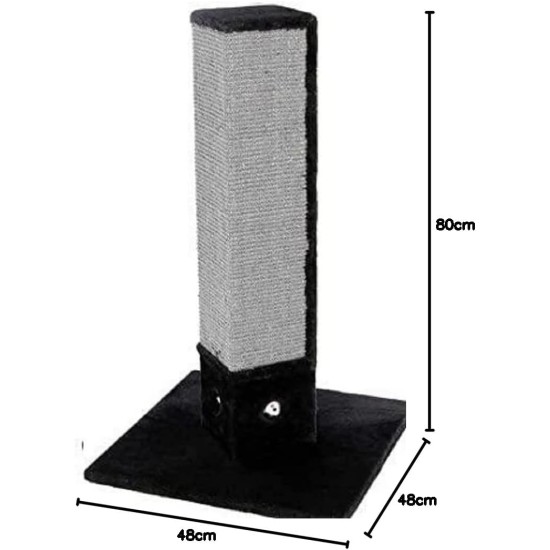 Kerbl 4-Corner Scratching Post with 3 Side Sisal Mat, Black Kerbl 4-Corner Scratching Post with 3 Side Sisal Mat, Black