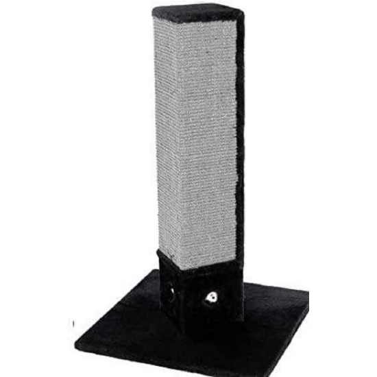 Kerbl 4-Corner Scratching Post with 3 Side Sisal Mat, Black