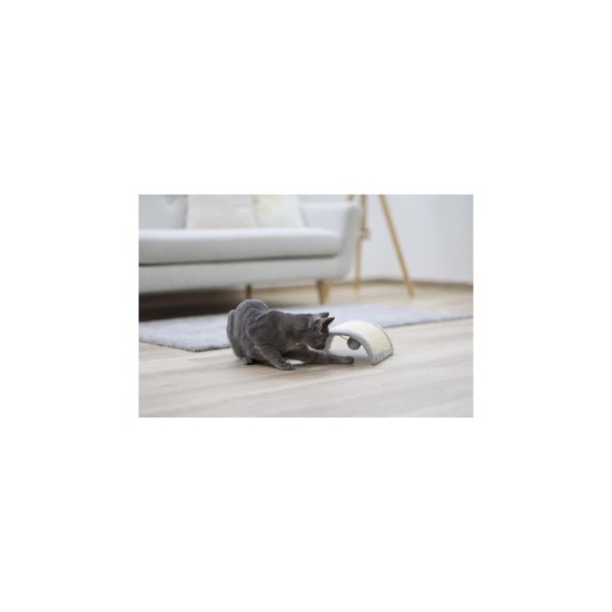 Kerbl 81624 Cat Scratching Board Half Moon (Colour Grey, L x W x H 26 x 22 x 11 cm, Includes Plush Ball, Toy for Cats) Kerbl 81624 Cat Scratching Board Half Moon (Colour Grey, L x W x H 26 x 22 x 11 cm, Includes Plush Ball, Toy for Cats)
