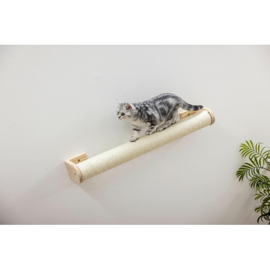 Kerbl 84451 Scratching Post (Colour White, L x W x H 77 x 9 x 15 cm, Max. Load 6 kg, for Wall Mounting) Kerbl 84451 Scratching Post (Colour White, L x W x H 77 x 9 x 15 cm, Max. Load 6 kg, for Wall Mounting)