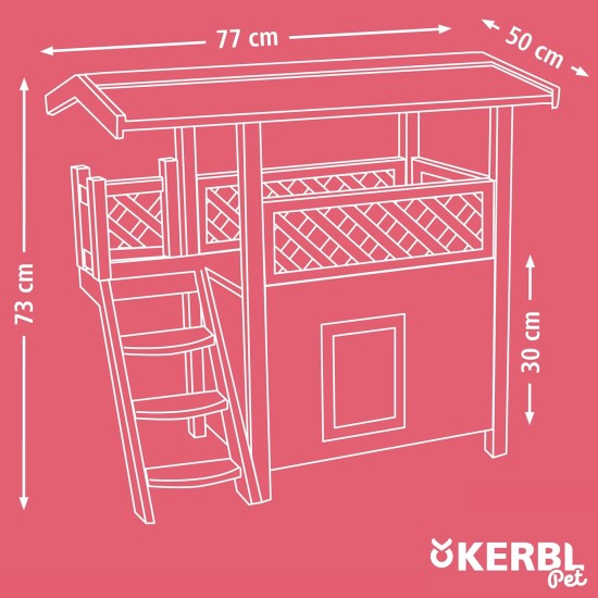Kerbl Cat House Lodge Ontario, 77 x 50 x 73 cm Kerbl Cat House Lodge Ontario, 77 x 50 x 73 cm
