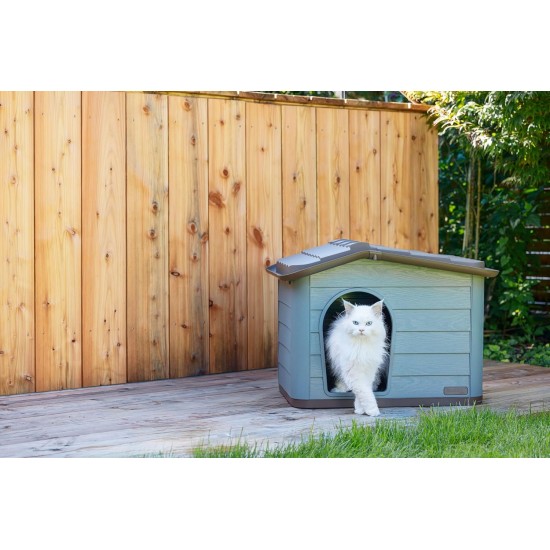 Kerbl Paola Eco 81341 Cat House (Cat House UV and Weather Resistant, Cat Cave Indoor and Outdoor Pet House, 60 x 51 x 41 cm, Grey Green/Brown) Kerbl Paola Eco 81341 Cat House (Cat House UV and Weather Resistant, Cat Cave Indoor and Outdoor Pet House, 60 x 51 x 41 cm, Grey Green/Brown)