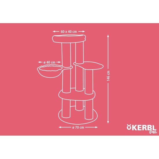 Kerbl Pet Benji Cat Scratching Post 70 x 70 x 146 cm Kerbl Pet Benji Cat Scratching Post 70 x 70 x 146 cm
