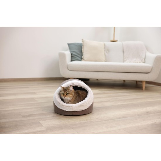 Kerbl Pet Jana Cuddly Cave Brown, 37 x 45 x 30 cm: Cat Toy, Plush, for Cats and Kittens, Cosy, Dimensionally Stable, Lined with Soft Plush, Ideal for Sleeping, Dozing and Hiding Kerbl Pet Jana Cuddly Cave Brown, 37 x 45 x 30 cm: Cat Toy, Plush, for Cats and Kittens, Cosy, Dimensionally Stable, Lined with Soft Plush, Ideal for Sleeping, Dozing and Hiding
