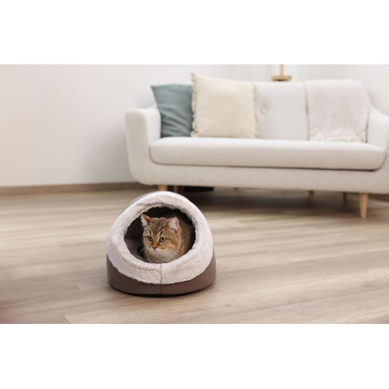 Kerbl Pet Jana Cuddly Cave Brown, 37 x 45 x 30 cm: Cat Toy, Plush, for Cats and Kittens, Cosy, Dimensionally Stable, Lined with Soft Plush, Ideal for Sleeping, Dozing and Hiding Kerbl Pet Jana Cuddly Cave Brown, 37 x 45 x 30 cm: Cat Toy, Plush, for Cats and Kittens, Cosy, Dimensionally Stable, Lined with Soft Plush, Ideal for Sleeping, Dozing and Hiding