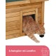 Kerbl Rustica Wooden Cat House, Swing Door with Slats, Plexiglass Window, Height-Adjustable Plastic Feet, Grey/White, 57 x 45 x 43 cm Kerbl Rustica Wooden Cat House, Swing Door with Slats, Plexiglass Window, Height-Adjustable Plastic Feet, Grey/White, 57 x 45 x 43 cm