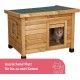 Kerbl Rustica Wooden Cat House, Swing Door with Slats, Plexiglass Window, Height-Adjustable Plastic Feet, Grey/White, 57 x 45 x 43 cm Kerbl Rustica Wooden Cat House, Swing Door with Slats, Plexiglass Window, Height-Adjustable Plastic Feet, Grey/White, 57 x 45 x 43 cm
