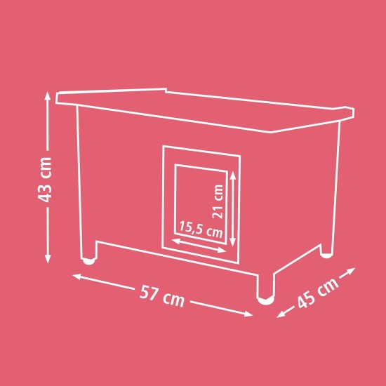 Kerbl Rustica Wooden Cat House, Swing Door with Slats, Plexiglass Window, Height-Adjustable Plastic Feet, Grey/White, 57 x 45 x 43 cm Kerbl Rustica Wooden Cat House, Swing Door with Slats, Plexiglass Window, Height-Adjustable Plastic Feet, Grey/White, 57 x 45 x 43 cm