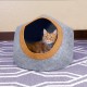 Kitty City Round Felt Cat Bed Warm Cosy Grey Kitty City Round Felt Cat Bed Warm Cosy Grey