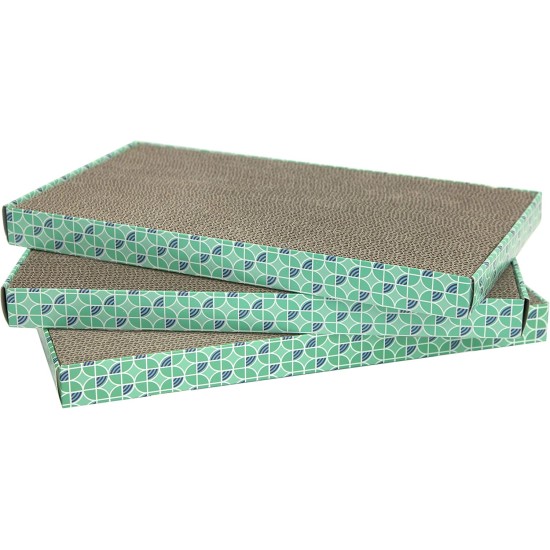 Kitty City XL Wide Corrugate Cat Scratchers 3 Pieces, Cat Scratching, Cat Scratch Pad, Door Clips