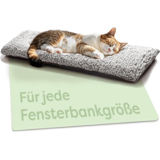 Knupis Cat Window Lounger Window Sill Non-Slip - Self-Warming Cat Mat for Windows 90 x 28 cm - Soft & Cuddly - Washable Cover (Grey) Knupis Cat Window Lounger Window Sill Non-Slip - Self-Warming Cat Mat for Windows 90 x 28 cm - Soft & Cuddly - Washable Cover (Grey)
