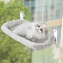 KoolYouth Cat Window Lounger with Strong Suction Cups 60 x 30 cm, Folding Window Lounger for Cats, Maximum Load 18 kg, Removable Cat Hammock for Glass Windows and Windowsill, Grey KoolYouth Cat Window Lounger with Strong Suction Cups 60 x 30 cm, Folding Window Lounger for Cats, Maximum Load 18 kg, Removable Cat Hammock for Glass Windows and Windowsill, Grey
