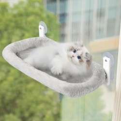 KoolYouth Cat Window Lounger with Strong Suction Cups 60 x 30 cm, Folding Window Lounger for Cats, Maximum Load 18 kg, Removable Cat Hammock for Glass Windows and Windowsill, Grey KoolYouth Cat Window Lounger with Strong Suction Cups 60 x 30 cm, Folding Window Lounger for Cats, Maximum Load 18 kg, Removable Cat Hammock for Glass Windows and Windowsill, Grey