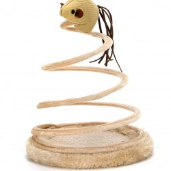 Kratzbaum für Katzen in Beige, inklusive strukturierter Oberfläche, Stabiler Boden und interaktivem Spielzeug; ideal zum Spielen und zur Nagelpflege. Kratzbaum für Katzen in Beige, inklusive strukturierter Oberfläche, Stabiler Boden und interaktivem Spielzeug; ideal zum Spielen und zur Nagelpflege.
