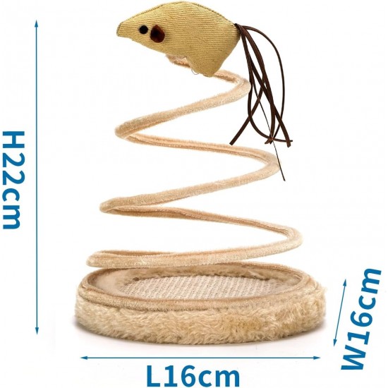 Kratzbaum für Katzen in Beige, inklusive strukturierter Oberfläche, Stabiler Boden und interaktivem Spielzeug; ideal zum Spielen und zur Nagelpflege. Kratzbaum für Katzen in Beige, inklusive strukturierter Oberfläche, Stabiler Boden und interaktivem Spielzeug; ideal zum Spielen und zur Nagelpflege.