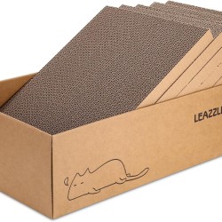 LEAZZLE Cat Scratching Board, Cat Scratching Box with 5 Scratching Boards, Cat Furniture with High-Quality Cardboard, Double-Sided Scratching Cardboard for Cats, Durable Cat Scratching Furniture, 43.5 LEAZZLE Cat Scratching Board, Cat Scratching Box with 5 Scratching Boards, Cat Furniture with High-Quality Cardboard, Double-Sided Scratching Cardboard for Cats, Durable Cat Scratching Furniture, 43.5